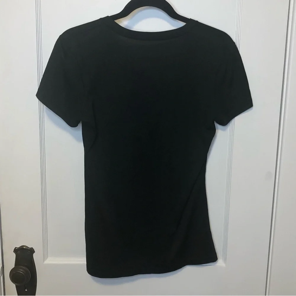 NIKE | WVU West Virginia University Logo T-Shirt Short Sleeve V Neck Black Blue - Picture 5 of 6
